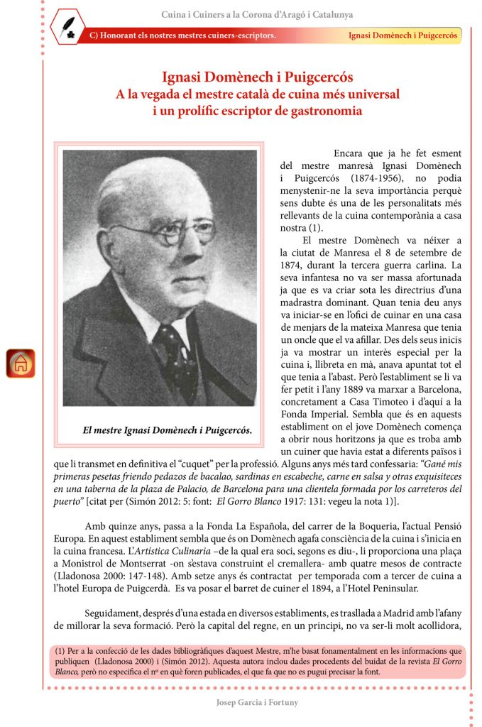 cuiners-escriptors”: Ignasi Domènech i Puigcercós