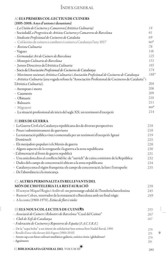 Cuina i Cuiners a la Corona d’Aragó i Catalunya - “1885-2008: Anys d’unions i desunions”